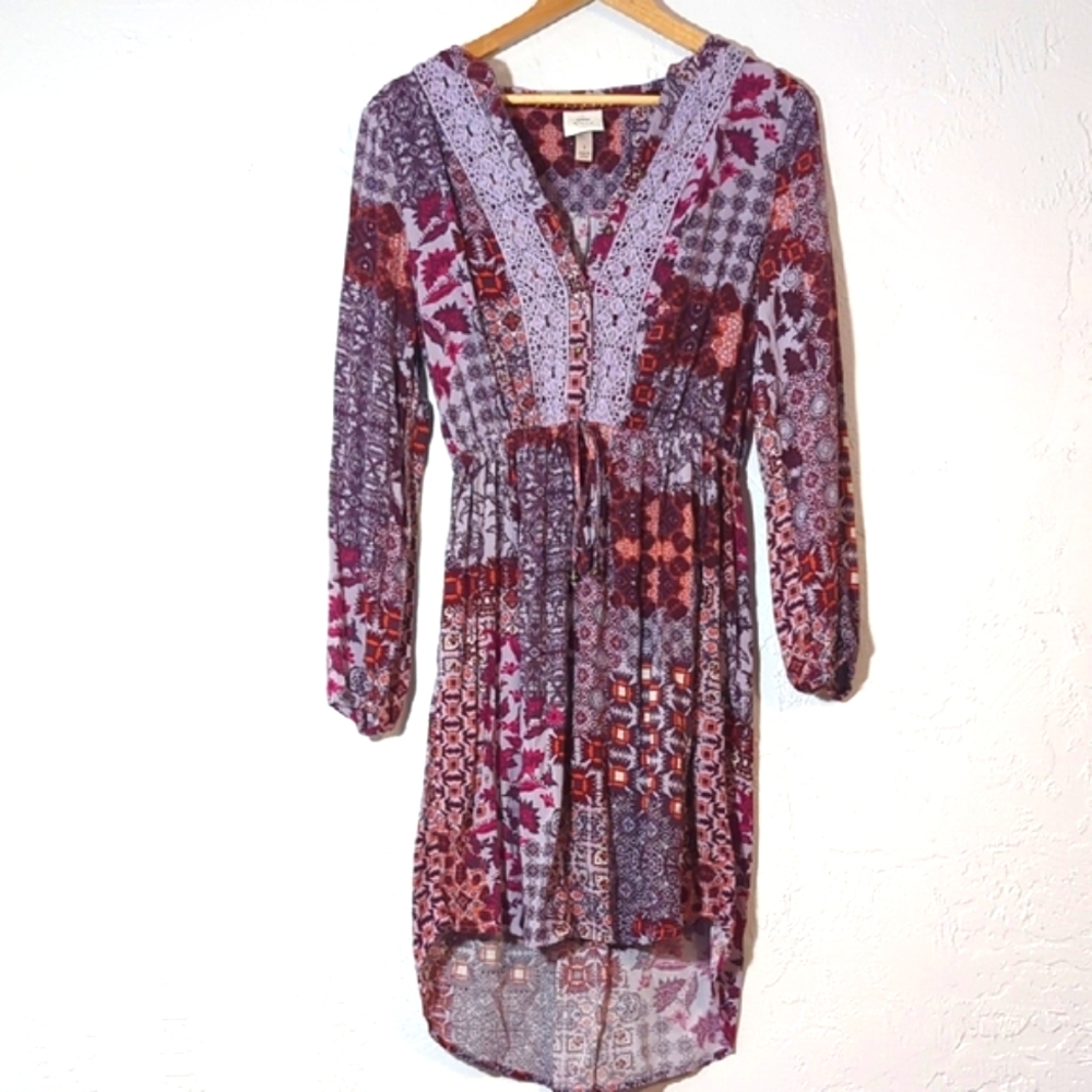 Flowy Boho Chic Hippie Patchwork Summer Dress Casual Comfy Whimsy Twee Indie